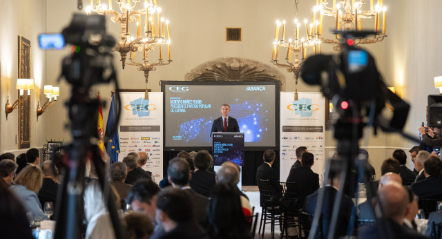 Alberto Núñez Feijóo en el desayuno Empresarios Santiago de Compostela