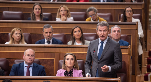 Feijoo durante la sesión de control al Gobierno