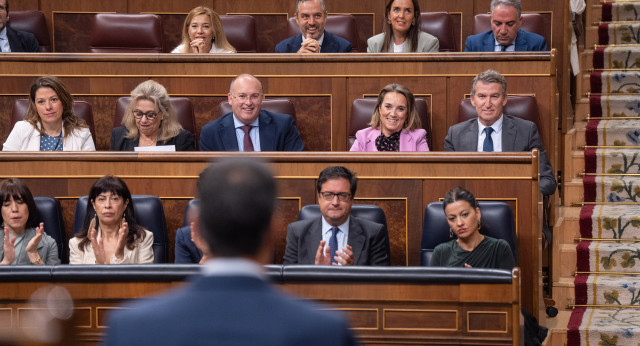 Feijoo durante la sesión de control al Gobierno