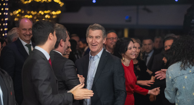 Feijóo en la cena de Navidad del PP de Madrid 