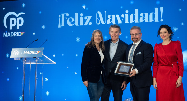 Feijóo en la cena de Navidad del PP de Madrid 