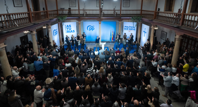 Alberto Núñez Feijóo durante la Declaración de Asturias.