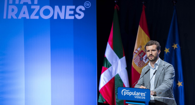 Pablo Casado en la clausura de la Convención del PP Vasco