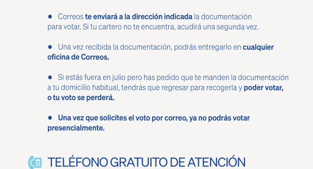 ¡Recuerda! voto por correo 23J