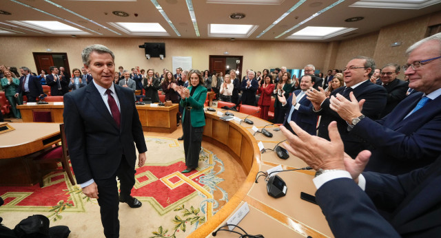 Feijóo en la reunión de los Grupos Parlamentarios del PP