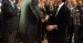 Mariano Rajoy Brey saluda a José María Aznar tras su intervención en la Convención Nacional 